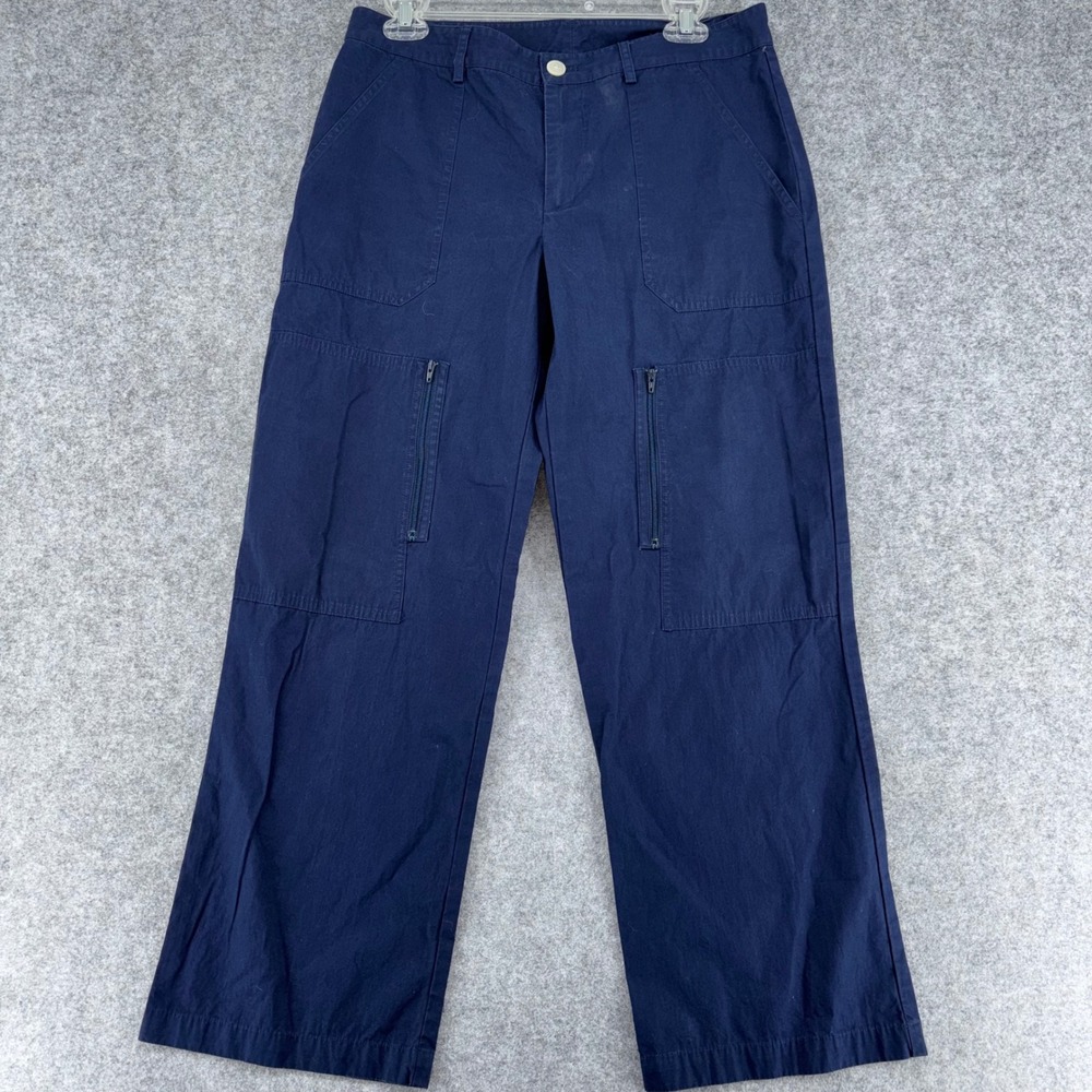 Lauren Ralph Lauren Navy Blue Cotton Utility Cargo Pants Womens 8 Straight Leg